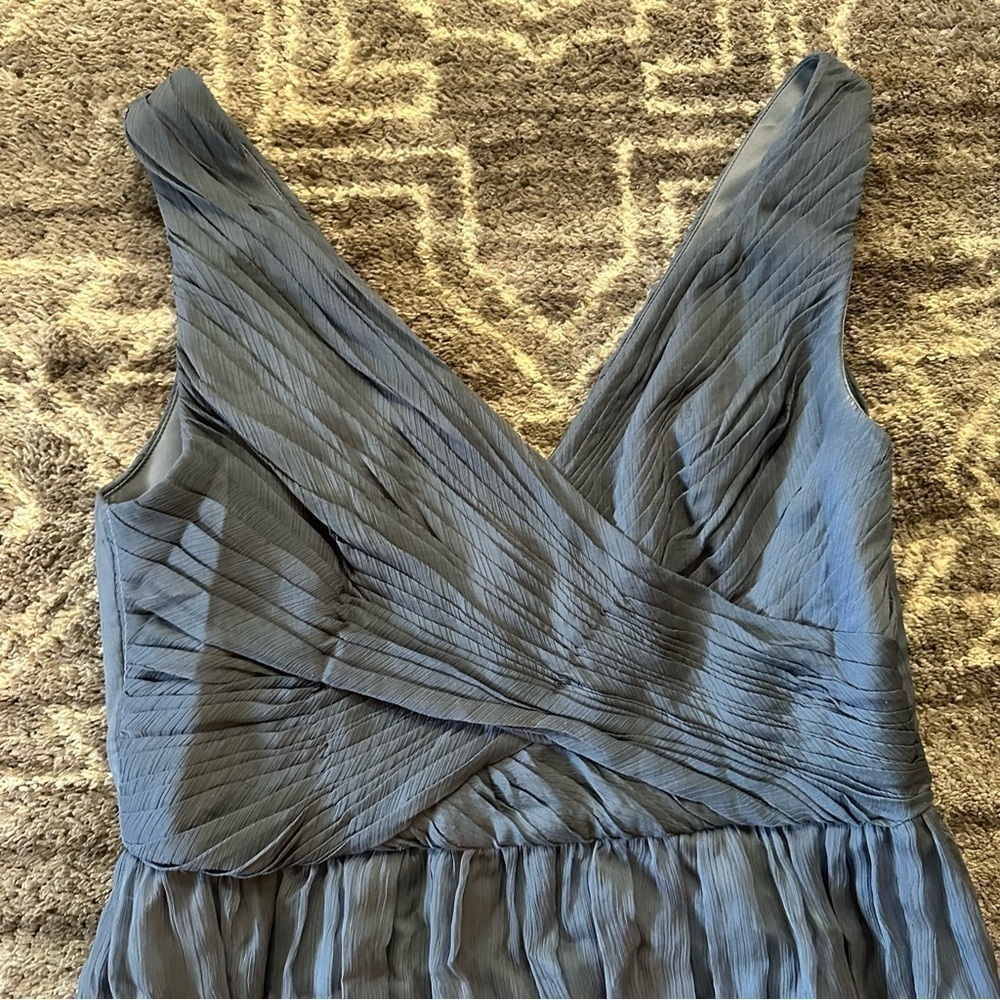 NWT Anthropologie BHLDN Kia Maxi Dress V Neck Chiffon Hydrangea - Picture 11 of 12